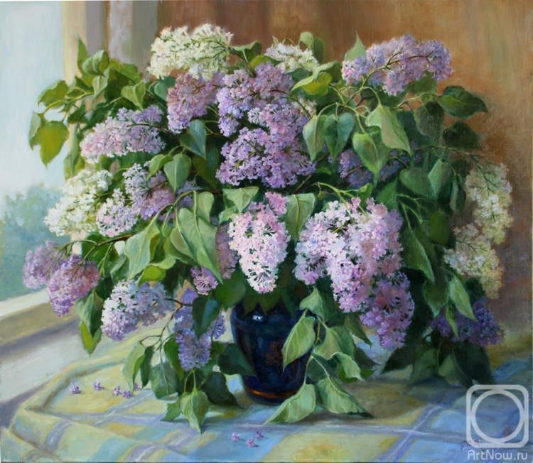 Shumakova Elena. Lilac in a blue vase