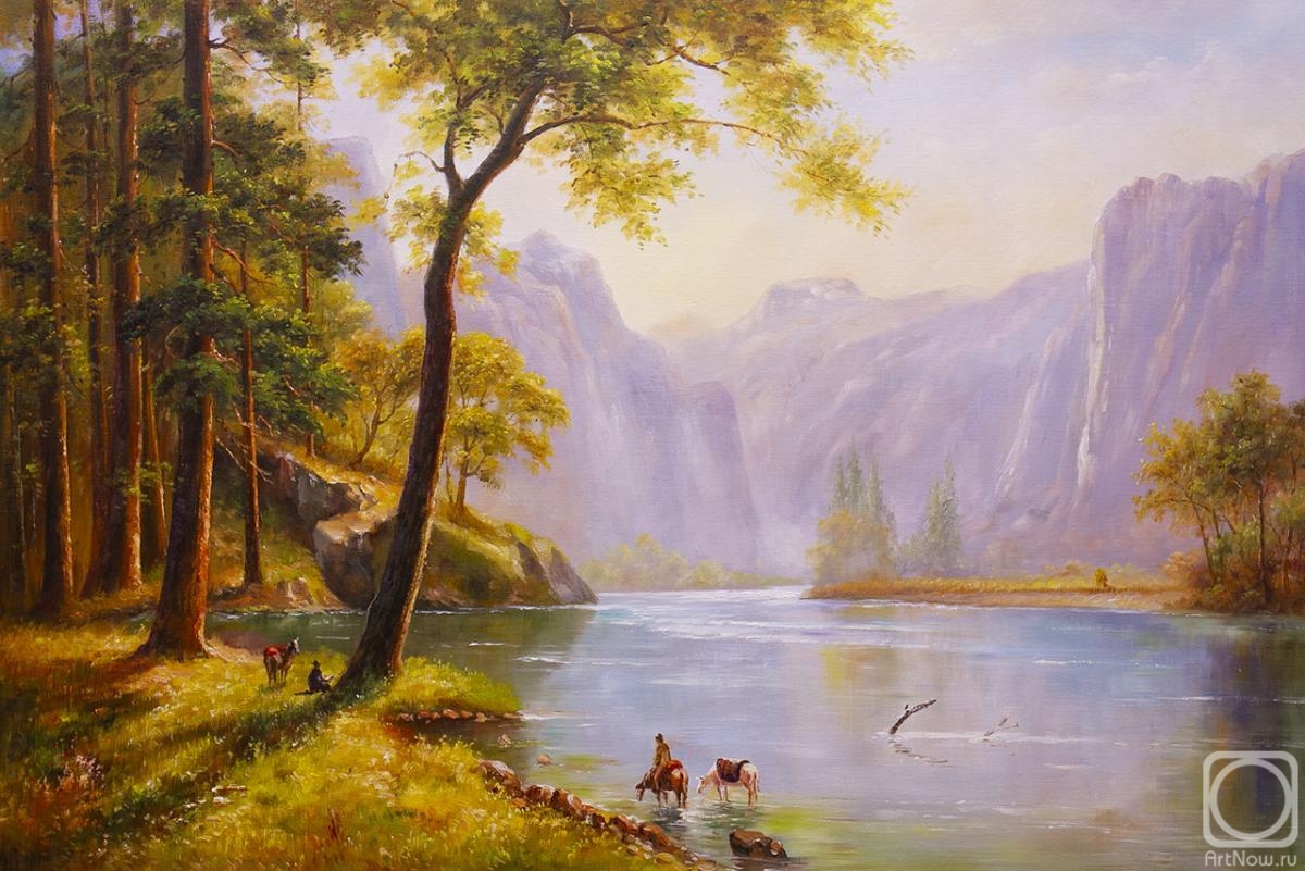 Romm Alexandr. A free copy of Albert Bierstadts picture. Kern's River Valley, California