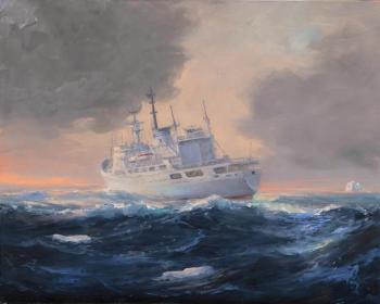 Antarctic destination. Oceanographic ship "IVAN KRUZENSHTERN". 1988
