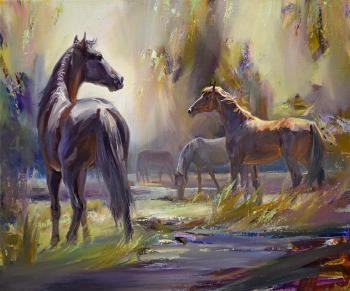 Horses graze in the meadow (The Horses Graze). Murtazin Ildus