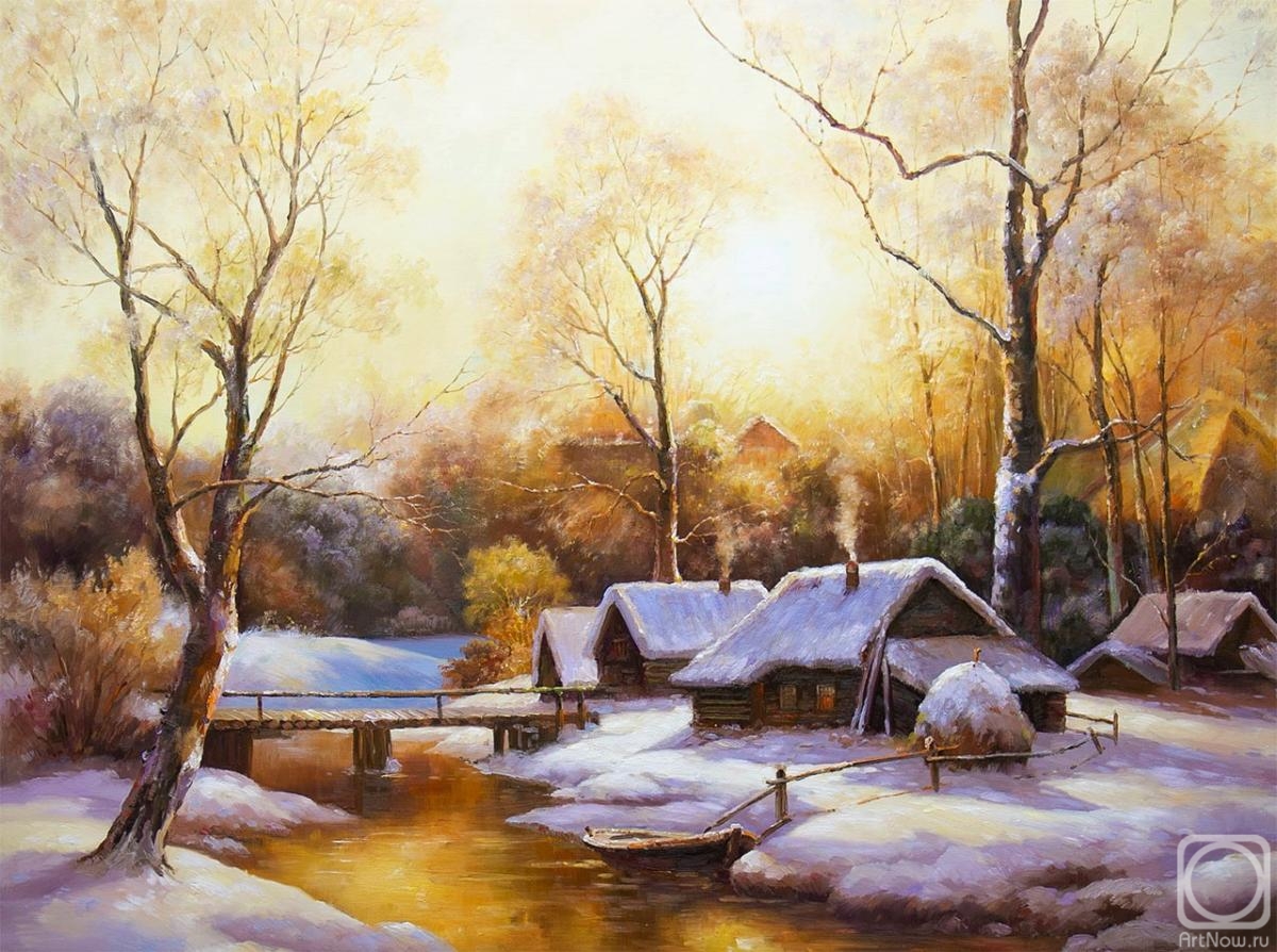 Romm Alexandr. Copy of M. Satarovs painting Winter Sunset