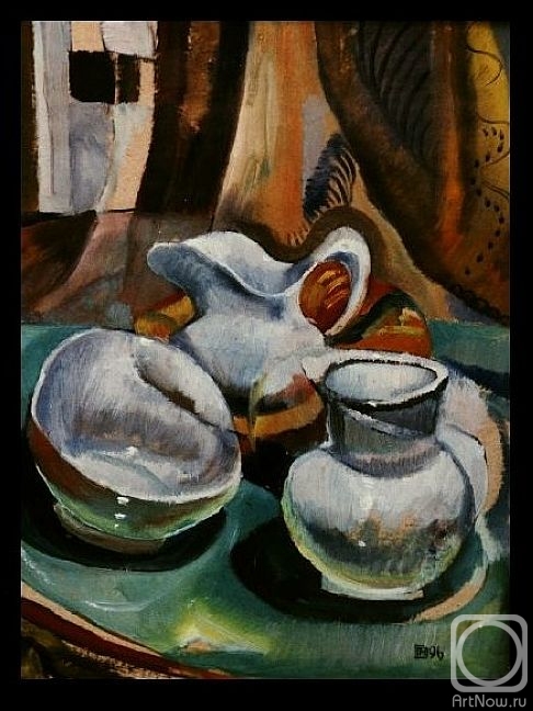 Makeev Sergey. Still life with white dishes. 1996