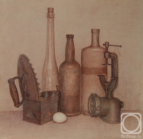Stolyarchuk Michail. Still life with egg in memory of D. Morandi