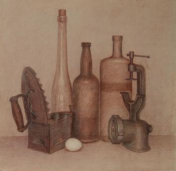 Still life with egg in memory of D. Morandi (). Stolyarchuk Michail