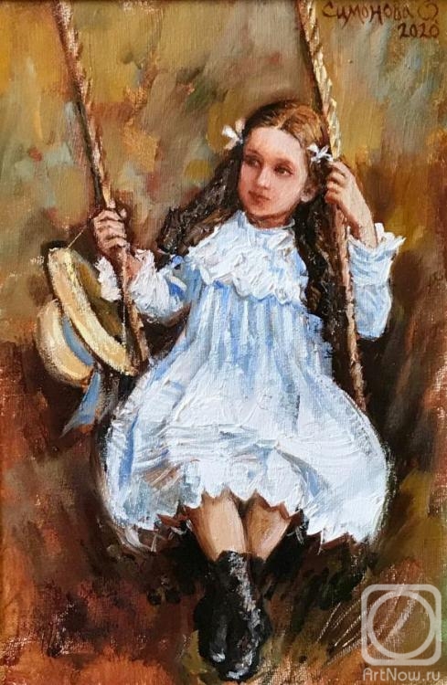 Simonova Olga. Girl on a swing