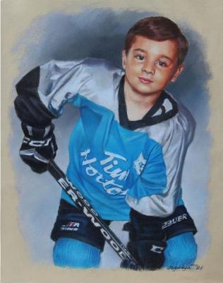 Portrait of Young Hockey Player. Deynega Tatyana