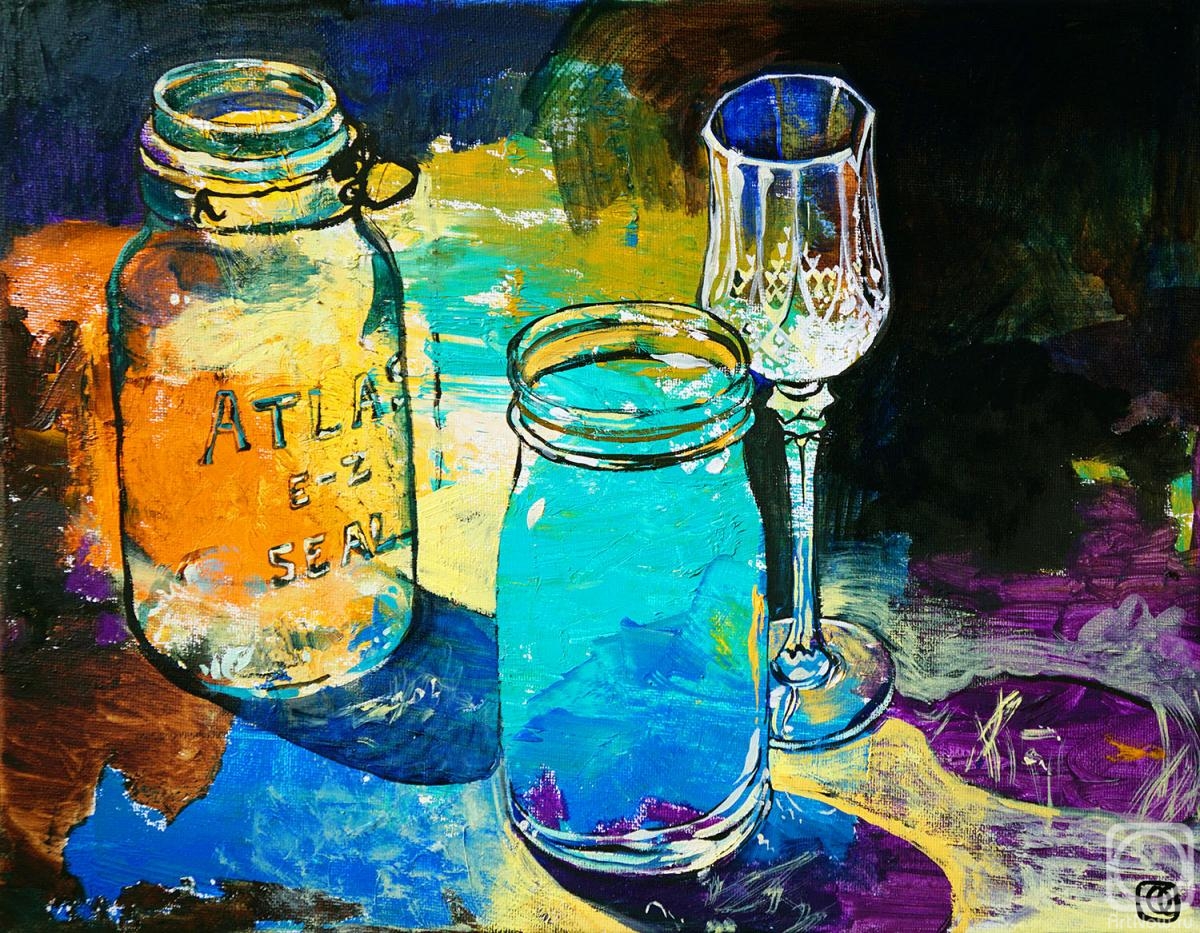 Sushkova Olga. Two cans and glass