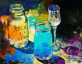 Two cans and glass. Sushkova Olga