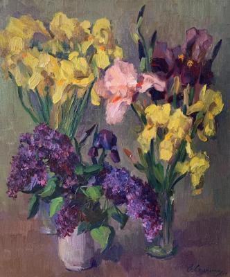 Irises and lilacs. Sayapina Elena
