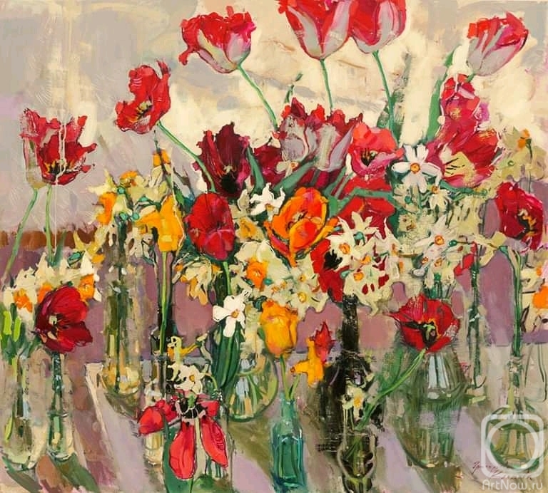 Grigorieva-Klimova Olga. Still life with tulips
