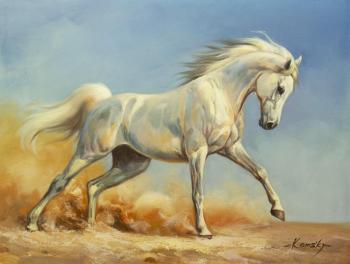 Kamskij Savelij Olegovich. White horse. Strength and grace