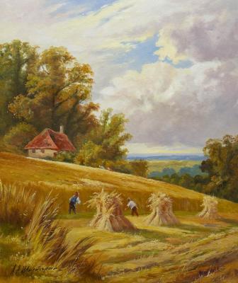 A copy of Henry Parker's work. A Sussex cornfield