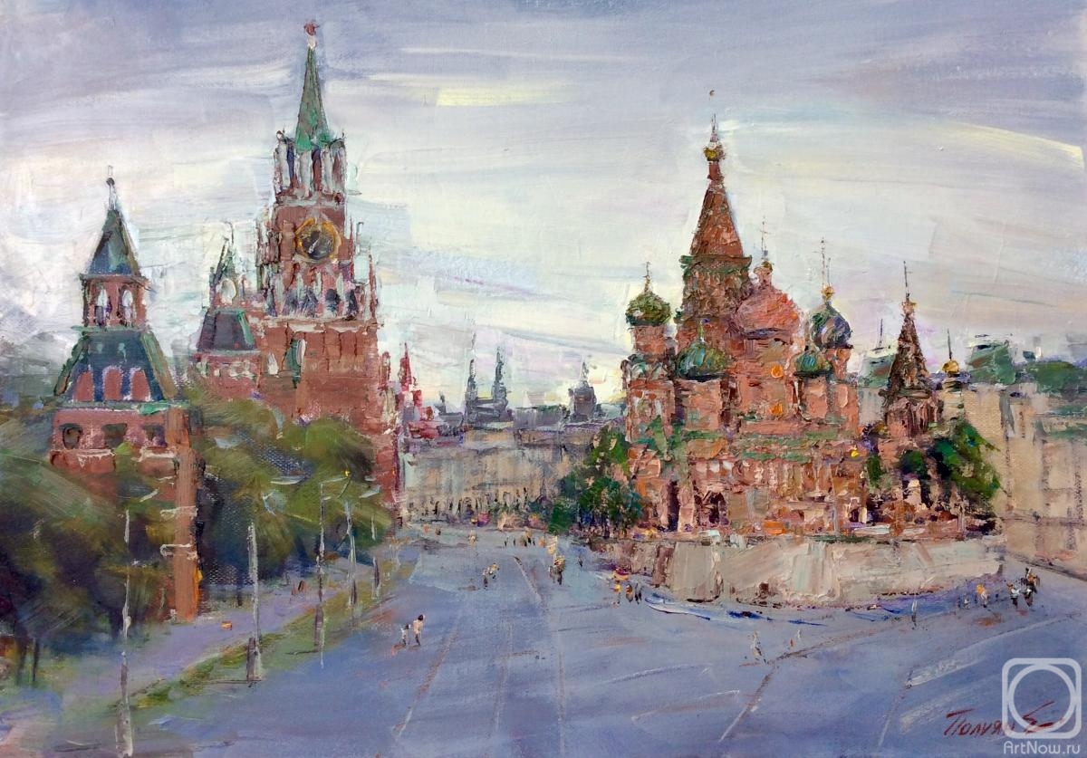Poluyan Yelena. View of Red Square and Pokrovsky Cathedral