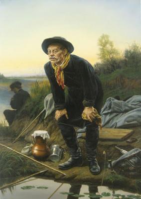 Copy of the painting by V.G. Perov's "Fisherman"
