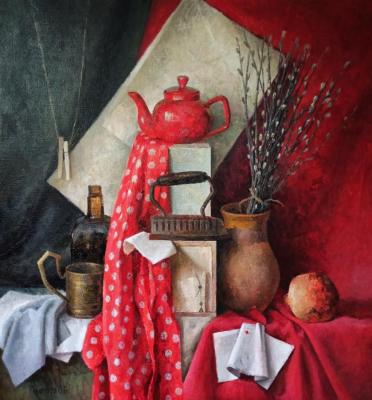 Still life with a red teapot (). Goryunova Olga