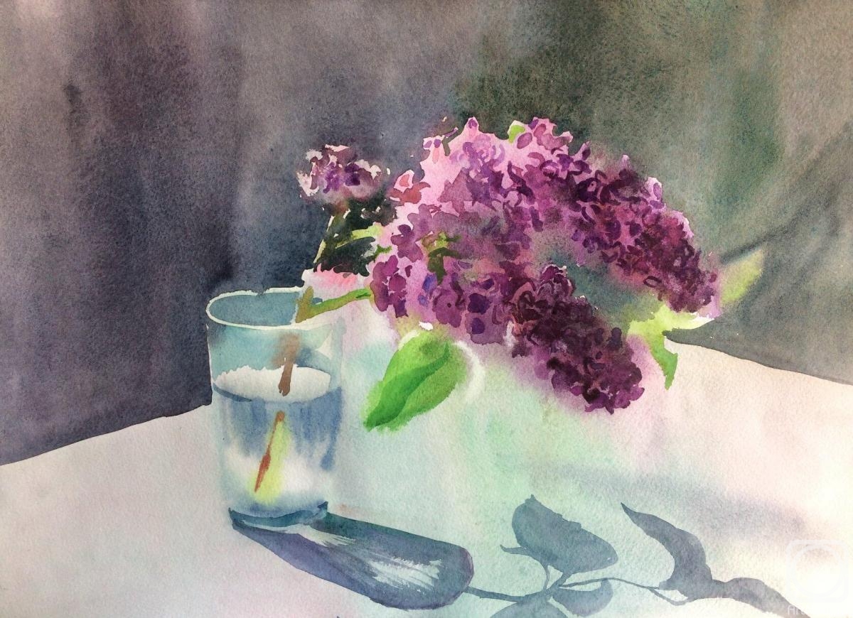 Tsebenko Natalia. Etude with a branch of lilac
