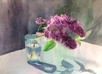 Etude with a branch of lilac