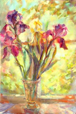 Irises on the window. Mirgorod Irina