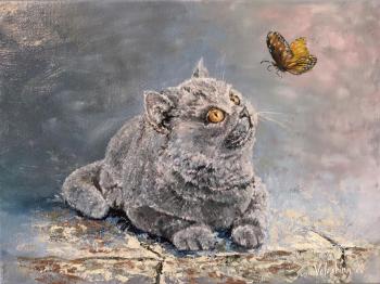 Kitty and butterfly. Voloshina Ekaterina