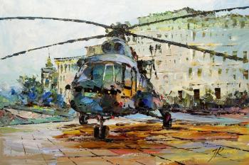 Helicopter on the landing site (A Gift To A Pilot). Rodries Jose