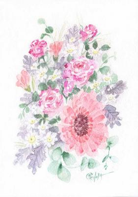 Bouquet "Summer morning" (Watercolor Greeting Card). Sukhova Natalya