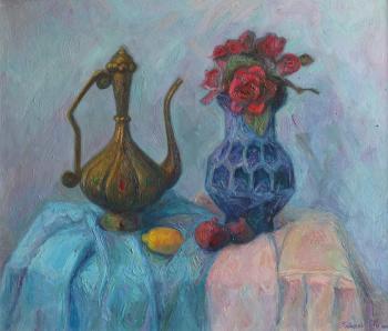 Still life with blue vase