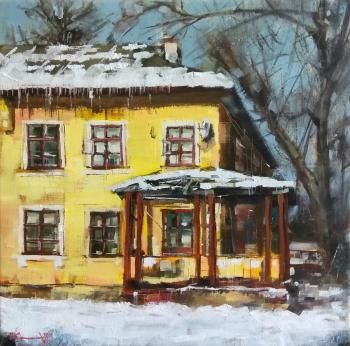 Portico in the old house. Two cats ( ). Silantyev Vadim