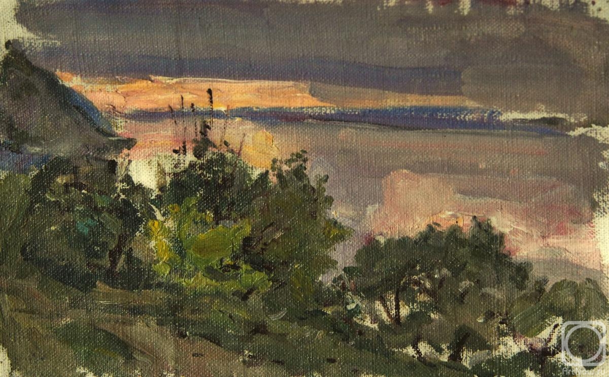 Gremitskikh Vladimir. Sunset on the Volga. The view from the Zhiguli mountains