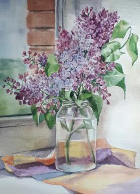 Lilacs on the window. Kuropteva Evgenia