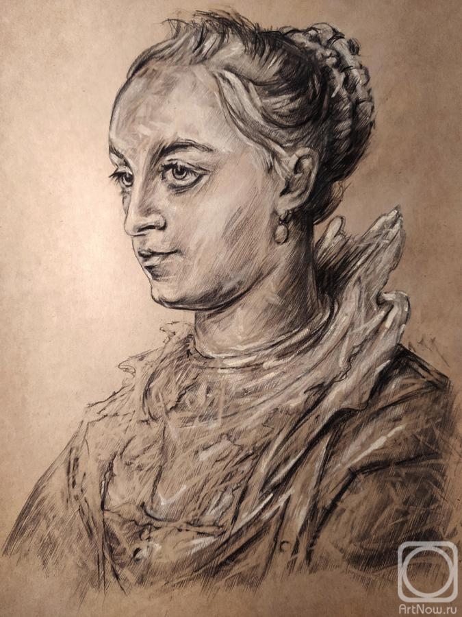 Pechorin Alan. A copy of a drawing by Pieter Paul Rubens - Portrait of a young woman