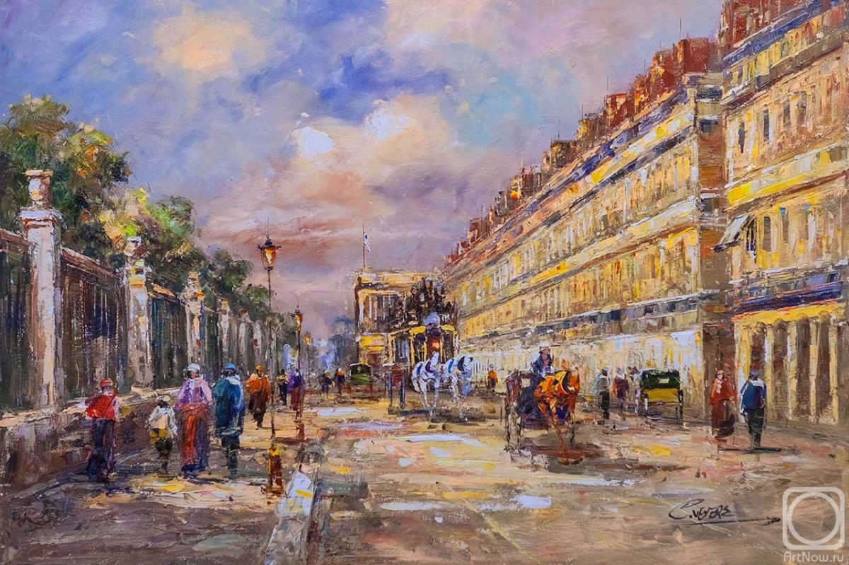 Vevers Christina. Landscape of Paris by Antoine Blanchard. Rue de Rivoli