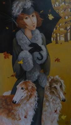 From the series "Lady with dogs" (A Girl With An Umbrella). Panina Kira
