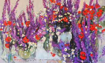 Still life with delphinium