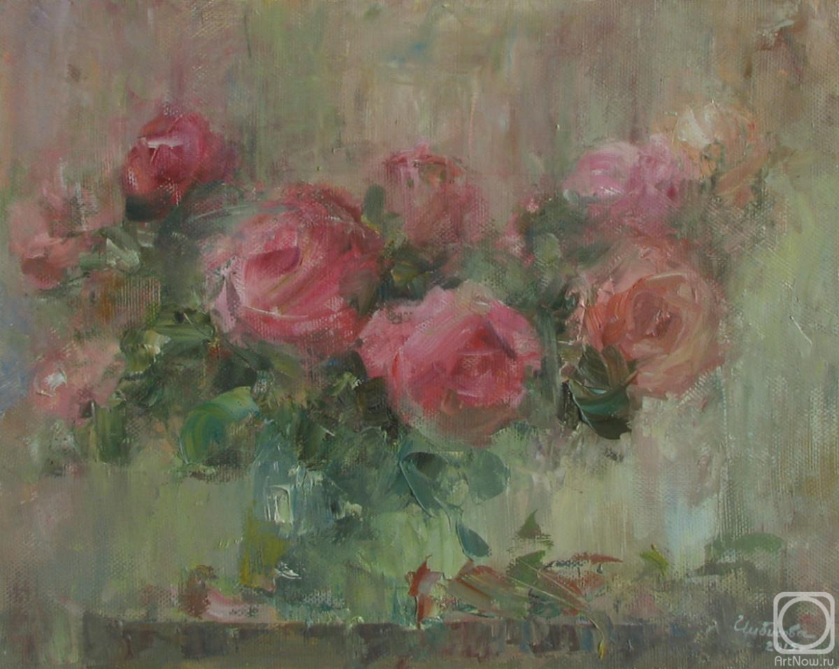 Chibisova Nataliya. Roses in a vase on the table