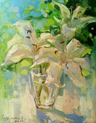 Lilies in a glass