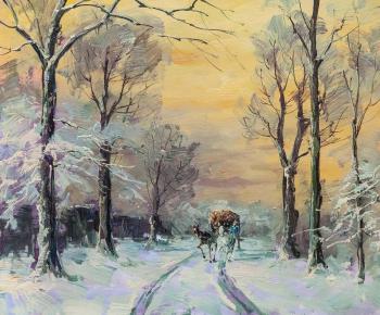 On the winter road, on the snowy road N3 (Horses Oil). Vlodarchik Andjei