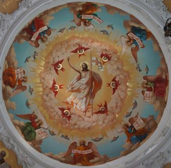 Dome's Painting. The Cathedral of the Resurrection New Jerusalem Monastery. Rodzin Dmitry
