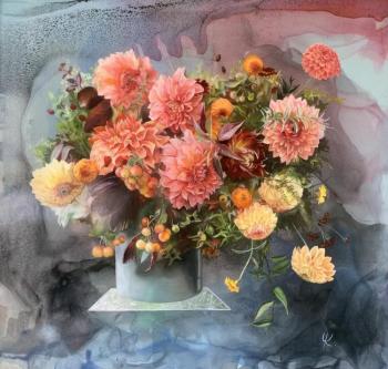 Flower arrangement 2 (Alcohol Ink Painting). Chigodaeva Catherine