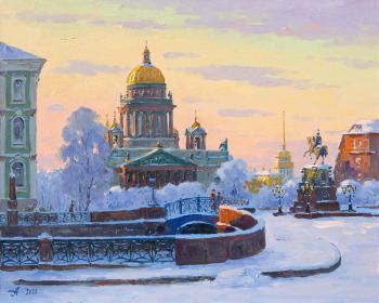 Blue Bridge, Saint Petersburg, Winter. Alexandrovsky Alexander