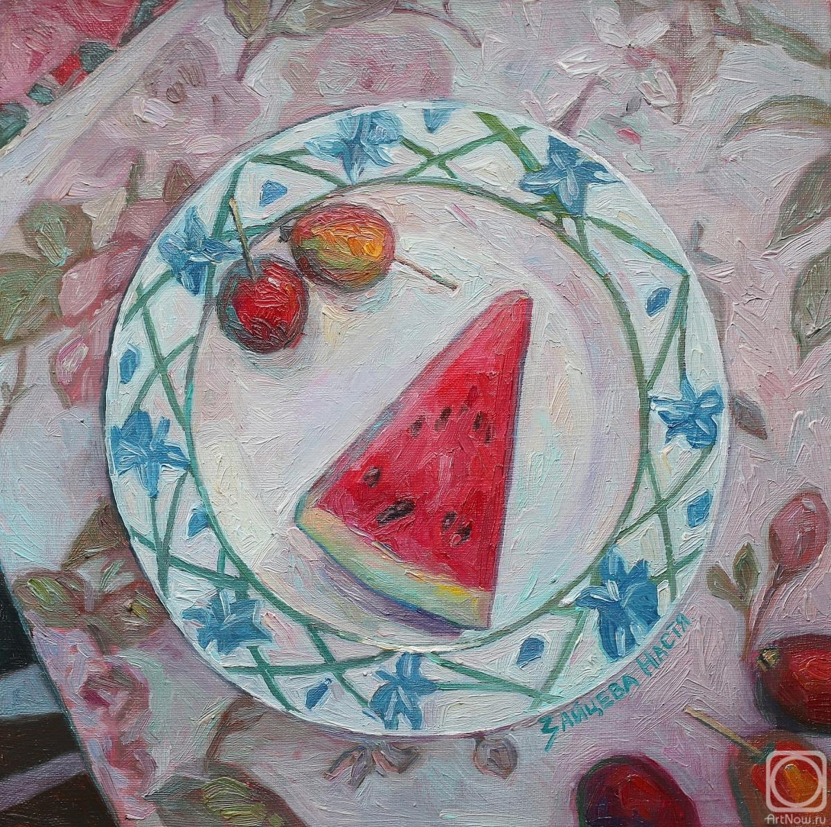 Zaitseva Anastasia. Still life with watermelon