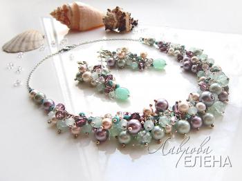 Jewelry set "Turquoise Baikal" (Earrings Bunches). Lavrova Elena