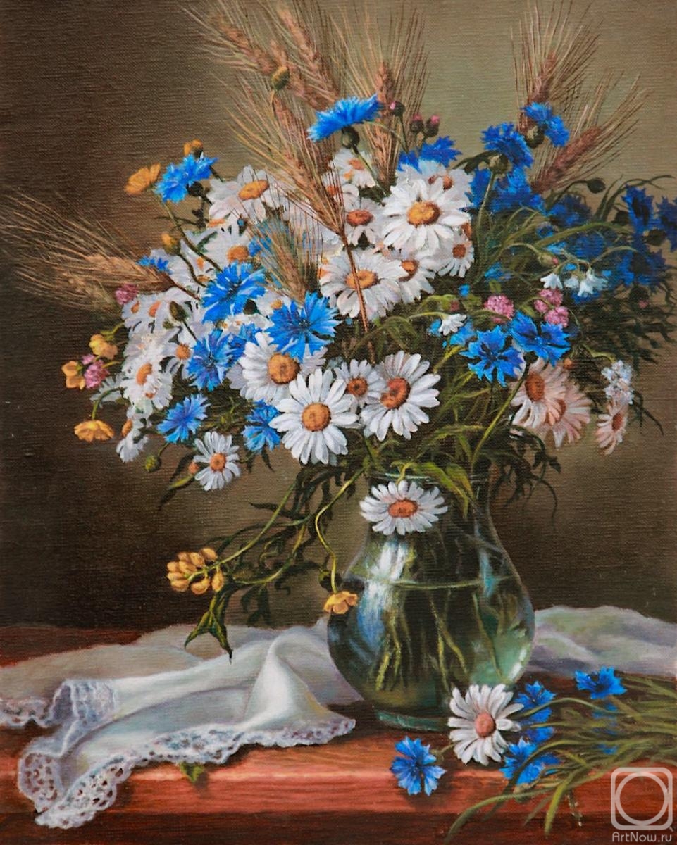 Borisova Svetlana. Daisies and cornflowers