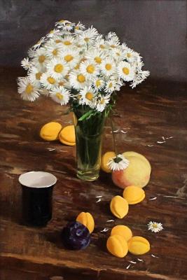 Still life with bouquet of daisies. Balychev Andrey
