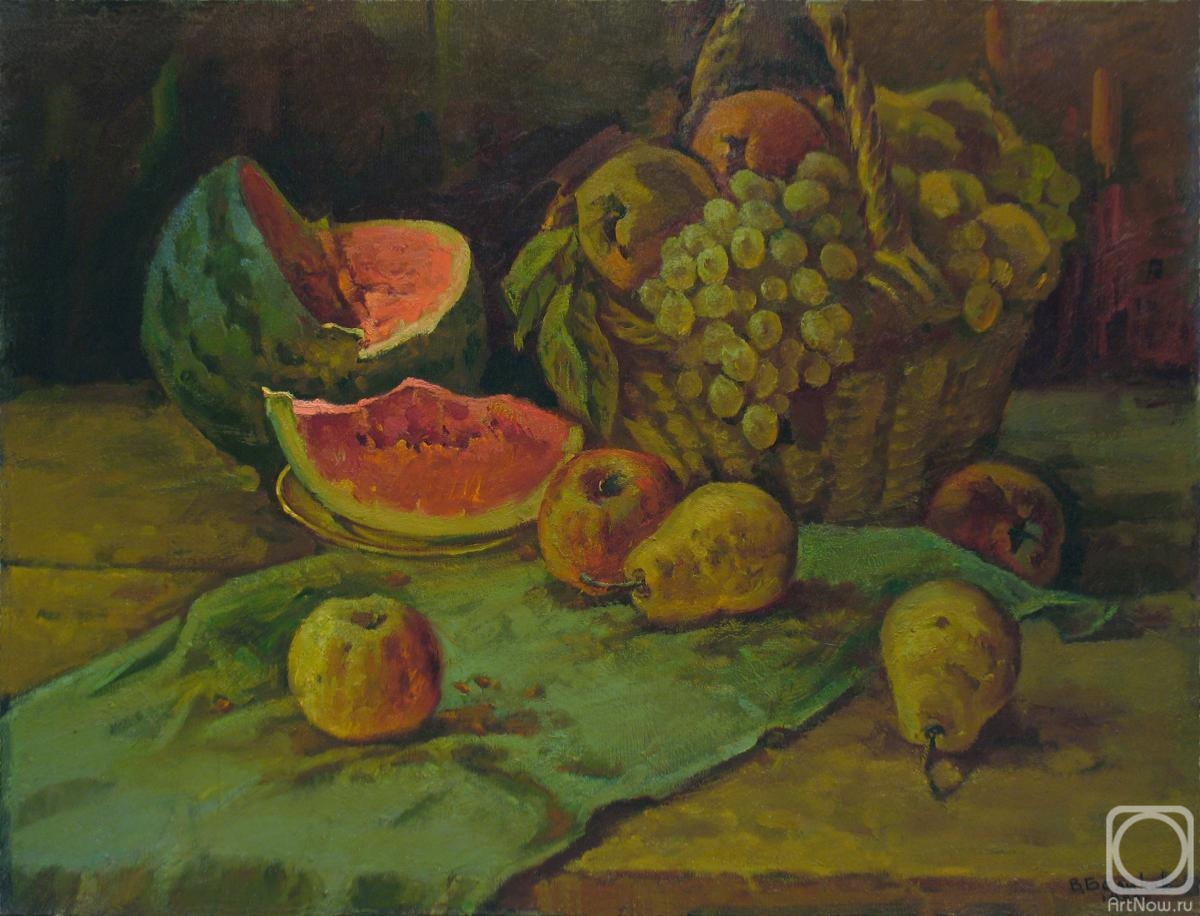 Belikov Vasilij. Still life with fruits and watermelon