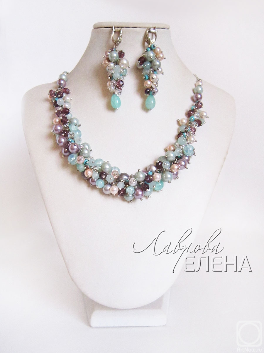 Lavrova Elena. Jewelry set "Turquoise Baikal"