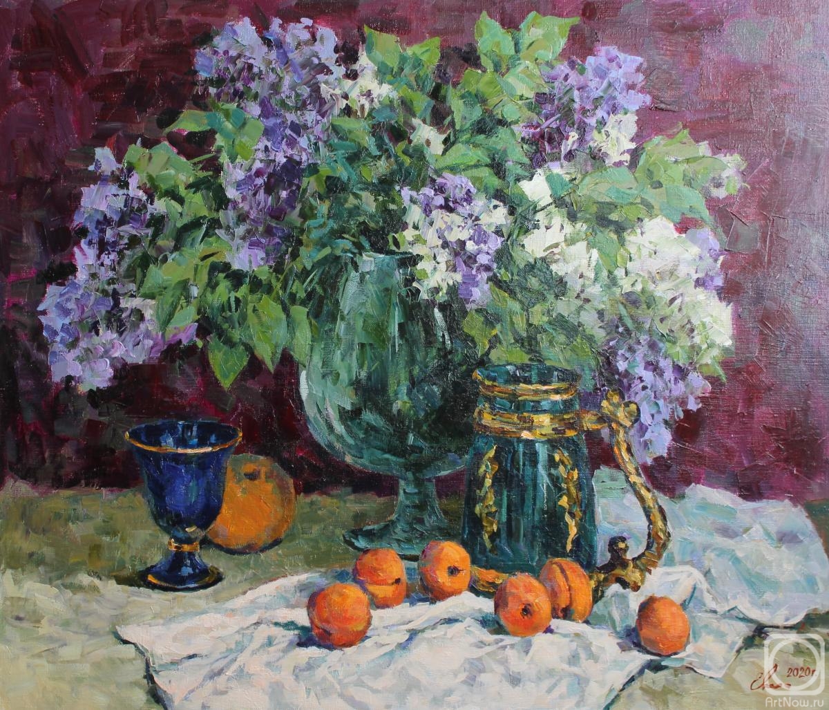 Malykh Evgeny. A bouquet of lilac and fruits