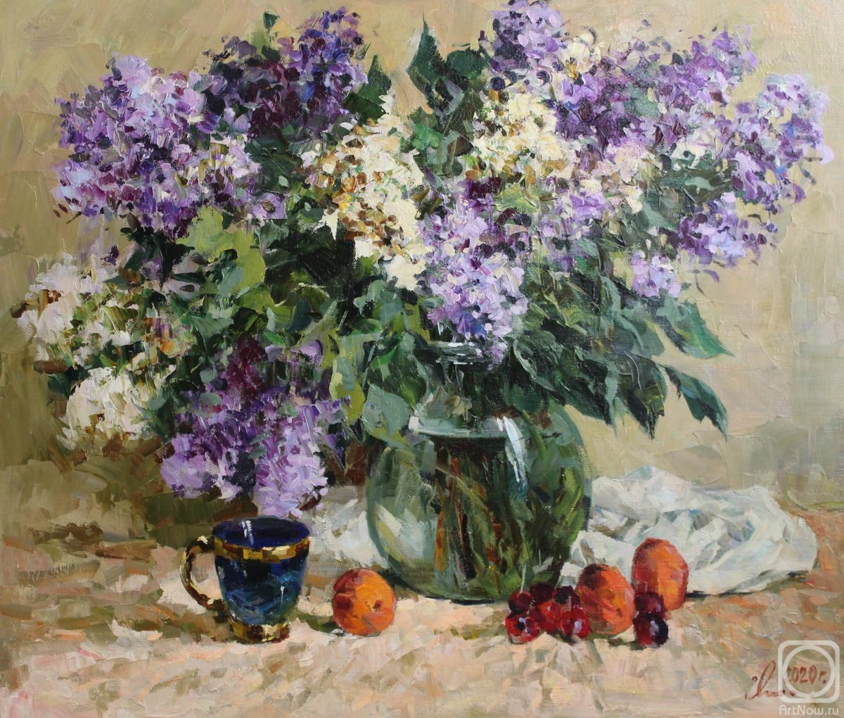 Malykh Evgeny. A bouquet of lilac with fruits