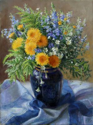 May bouquet with dandelions (Blue Visa). Shumakova Elena