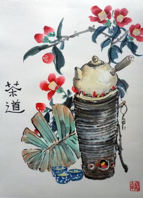Still life with tea ceremony