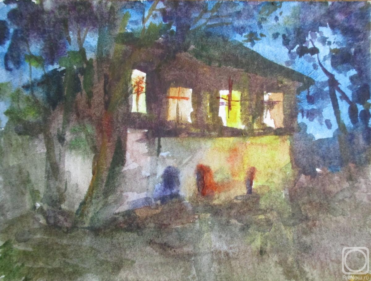 Usachev Fedor. Merchant's house in the night